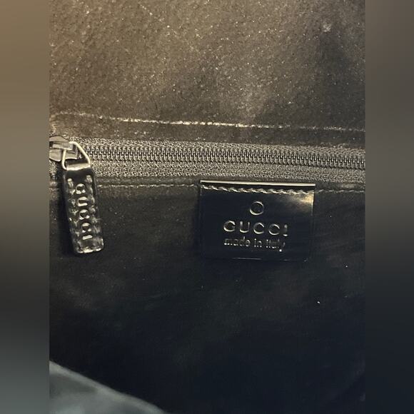 Gucci GG Monogram Bucket Bag Black Resin Ring Handles Vintage Frida Giannini - Picture 3 of 16